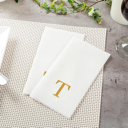 Luxenap 15.8 X 7.9 Inch Linen-Feel Guest Towels, 2000 Lettered Hand Towels