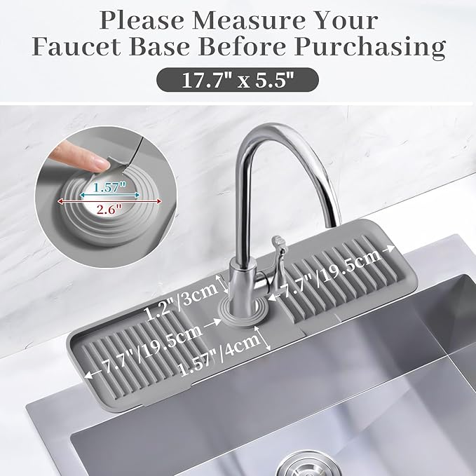 PoYang 17.7 Inch Faucet Mat for Kitchen Sink Splash Guard Behind Faucet