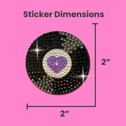 StickerBeans® Rhinestone Stickers – I Love Music Sticker Pack, 2” x 2” Unique Sparkly Cut-to-Shape for Collecting, Trading, Decorating Laptops, Phone Cases, Scrapbooks - Kids, Teens, Adults