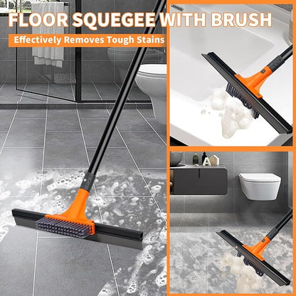 Rubber Floor Squeegee for Concrete Tile Floor, Large Water Squeegee Heavy Duty