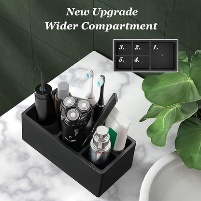 Luxspire Toothbrush Holder, 5 Slots Toothbrush Razor Holder Toothpaste Stand