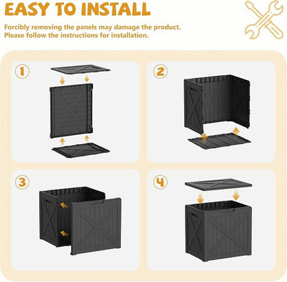 40 Gallon Package Delivery Boxes for Outside, Resin storage box with an X-shaped design, Storage Cabinet for Parcel Shipping & Storage