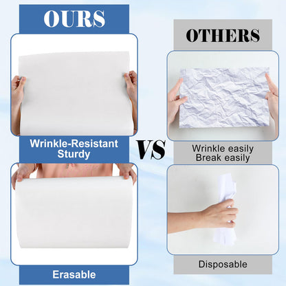 White Bulletin Board Roll Reusable Waterproof Erasable White Non-Woven Fabric Bulletin Board Roll Poster for Teacher Classroom Decors Wrap Crafts 15.7" x65.6ft