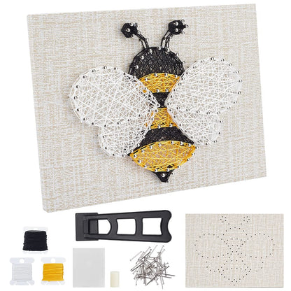 WEBEEDY 3D String Art Kit for Adults Beginners, DIY Bee String Craft Kit, Include All Necessary Accessories and Frame, Christmas Mother's Day Home Wall Decorations Unique Women Gift