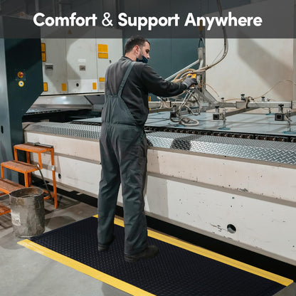 ISXACFF Anti Fatigue Mats Industrial 2' x 6' 15/16" Thick Ergonomic Standing Mat Commercial Kitchen Mat Heavy Duty Diamond Plate Shop Floor Mats Helps Relieve Back and Leg Soreness