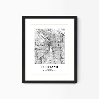 Eleville 11X14 Unframed Portland Oregon City View Abstract Road Modern Map Art Print Poster Wall Office Home Decor Minimalist Line Art Hometown Housewarming wgn453