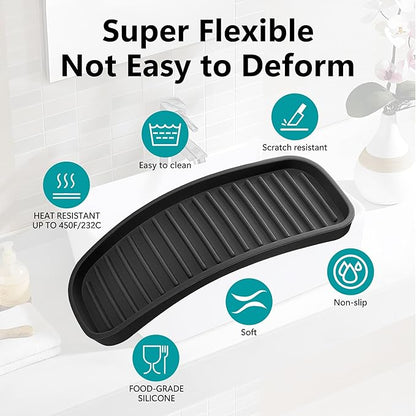 Silicone Sponge Holder Kitchen Sink Organizer Tray Dish Caddy Soap Dispenser
