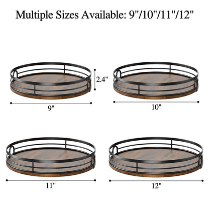 LAMU 9'' Lazy Susan Turntable Organizer for Cabinet, Round Wood Lazy Susan for Table Top, Kitchen, Countertop, Pantry, Spice, Bathroom Vanity, Coffee, Farmhouse Decor