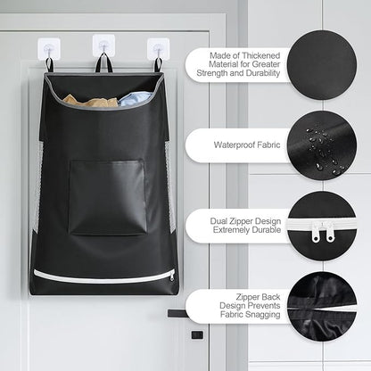 Hanging Laundry Hamper Bag, Extra Large Storage Space,