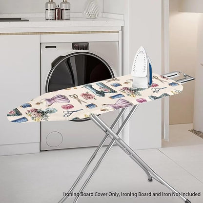 Sprowallow Flowers Ironing Board Cover Standard Size Silicone Coated 15x54 inch