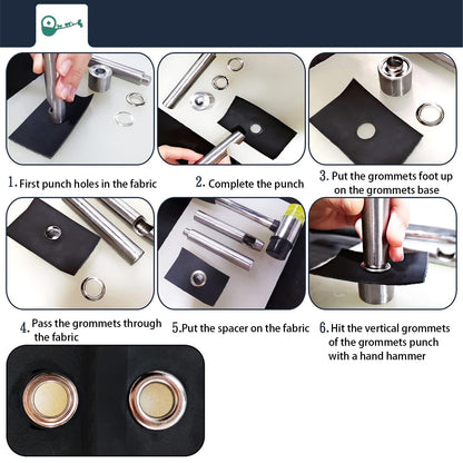 Mini Grommets, 2mm Plated Copper Metal Grommet Kit Eyelet Washers Fastener Set with Plastic Storage Box for Clothes Shoes Bag Paper Leather Crafts DIY Projects