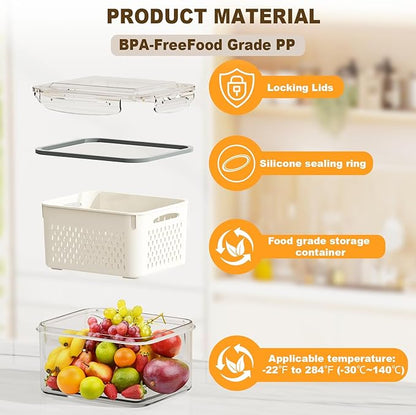4 Pcs Fruit Storage Containers for Fridge