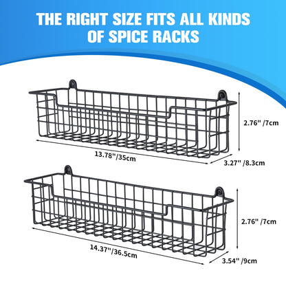 GUUKAR Spice Rack Organizer Wall Mount, Spice Organization Storage Shelf for Cabinet Door, 4 Packs Wall Spice Rack Saving Space for Kitchen, Black