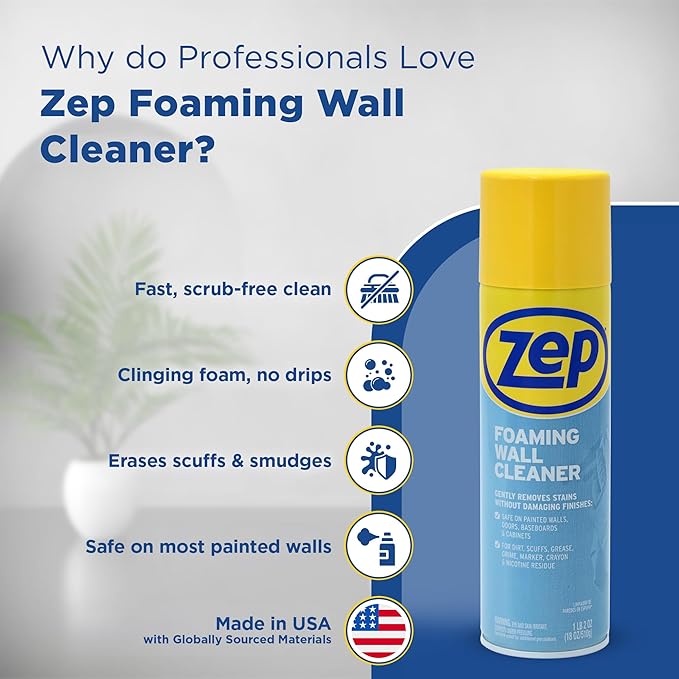 Zep ZUFWC18 Foaming Wall Cleaner, 18 oz