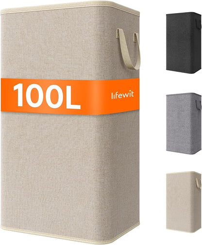 Lifewit 100L Large Tall Laundry Hamper, Collapsible Laundry Basket
