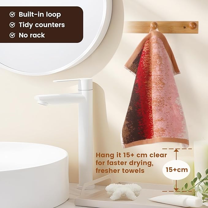 SEMAXE 100% Cotton Washcloths 12-Pack, 13 × 13 Inch Soft Luxury Face Towels –