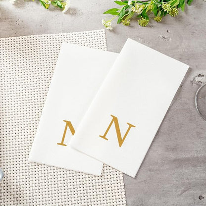 Luxenap 15.8 X 7.9 Inch Linen-Feel Guest Towels, 2000 Lettered Hand Towels