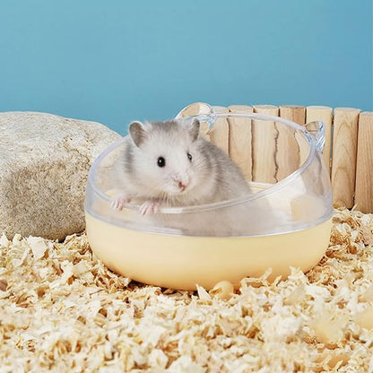 Meow&Woof 2 Pack Cozy Small Animal Beds with Hock, Winter Guinea Pig House, Hamster Sand Bath Container, Large Sandbox Toilet Gerbil Batheoom, Tiny Chinchilla Dust Bathtub Sand Bath Box for Hamster Ca