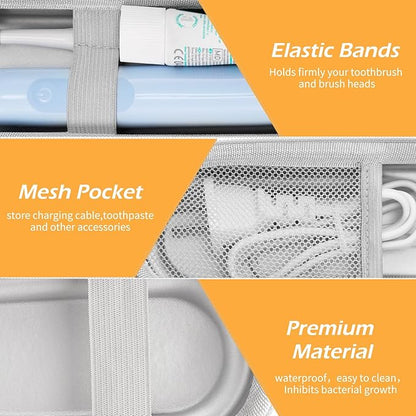 Toothbrush Travel Case for Oral B/Oral-B Pro 1000 1500 5000 7000 & Philips