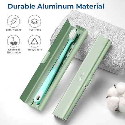 Aluminum Toothbrush Travel Case, Portable Travel Toothbrush Holder, Durable