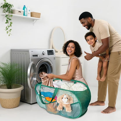 Collapsible Laundry Basket 2 pack, Mesh Pop Up Laundry Hampers