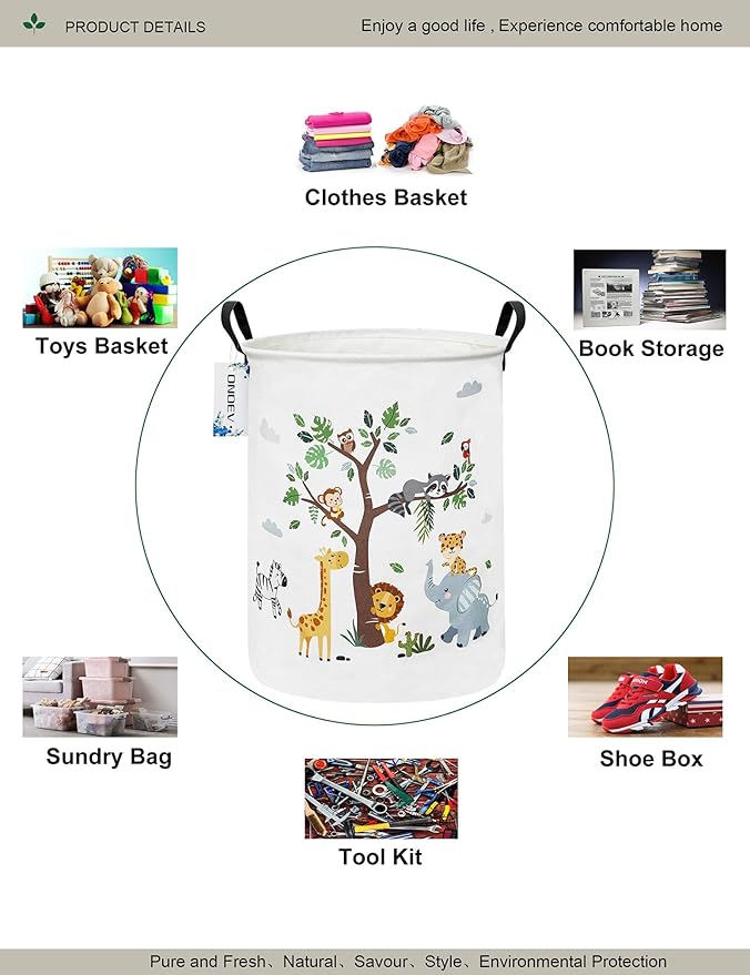 Round waterproof laundry basket, foldable storage basket, laundry Hampers