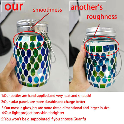 Mosaic Lights Solar Outdoor Hanging Lanterns, Garden Decor Christmas Gifts for Women Mom Grandma Halloween Decor Lights, Outdoor Waterproof Lights, Garden,Patio,Pathway & Yard Décor