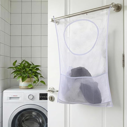 2Pcs Bag Over the Door Hamper Large Hanging Mesh Hamper
