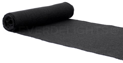 CleverDelights 9" Black Burlap Roll - Finished Edges - 5 Yards - Jute Burlap Fabric