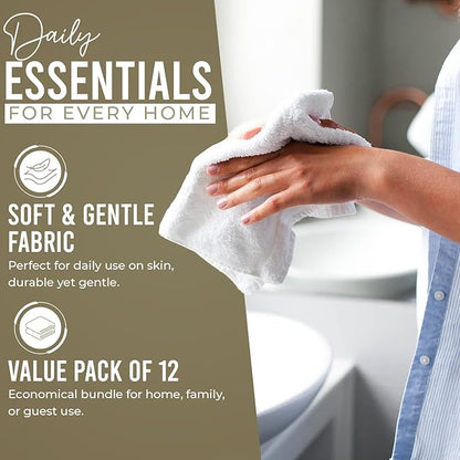 DAN RIVER 12 Pack Wash Cloths for Showering