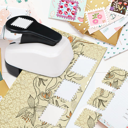 Stamp Punch, Postage Stamp Puncher, 1x1 inch Stamps Hole Punches, Square Punches for Paper Crafts, Stamps Shaped Paper Puncher, Square Crafts Punch for Scrapbooking