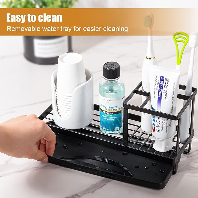 Toothbrush Holders for Bathrooms, Carbon Steel Tooth Brushing Holder Electric