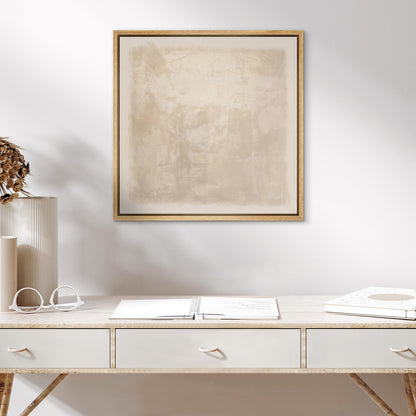 SIGNWIN Framed Canvas Print Wall Art Minimalist Beige Abstract Neutral Tone Illustration Modern Art Decorative Nordic Minimal Calm/Zen for Living Room, Bedroom, Office - 16"x16" Natural