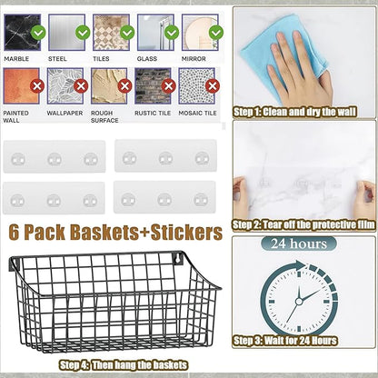 Sonyabecca 6 Pack Hanging Wall Basket