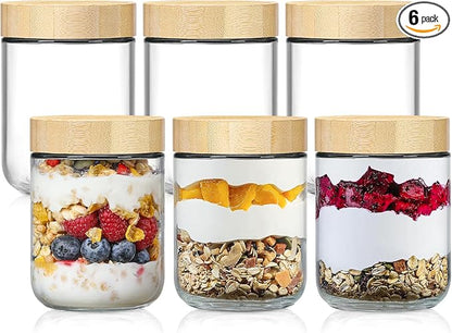 NETANY 6-pack 16oz Glass jars