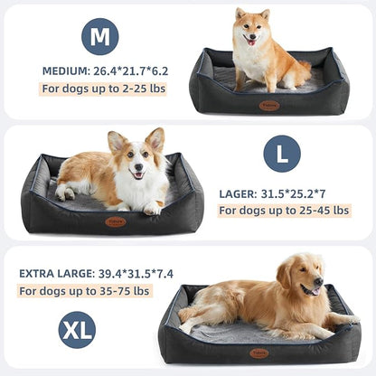 Tidore Orthopedic Dog Beds for Small Dogs, Durable Egg Crate Foam Sofa Dog Bed wit Washable Removable Cover, Waterproof Lining, Pet Bed for Medium Dogs, Dark Grey