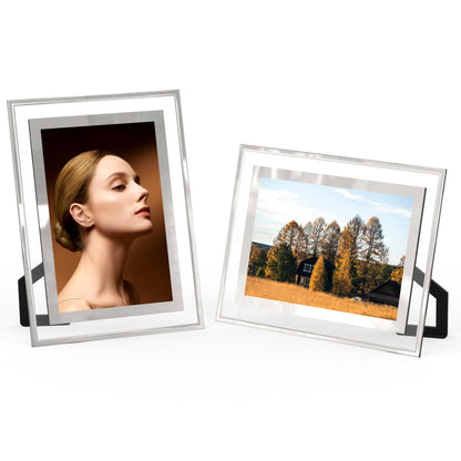ECBEITF 4x6 Picture Frames Set of 2, Desktop Clear Glass Photo Frame Horizontal or Vertical Display for Landscape, Portrait, Wedding, Pet Photos