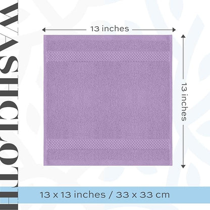 White Classic Luxury Cotton Washcloths 13x13 Inch