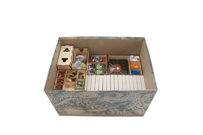 The Broken Token Frosthaven Compatible Game Organizer - Monster Tray Version, Birch Wood Storage Box for Cards, Tokens, Rulebooks, Boards - Wooden Game Organizer