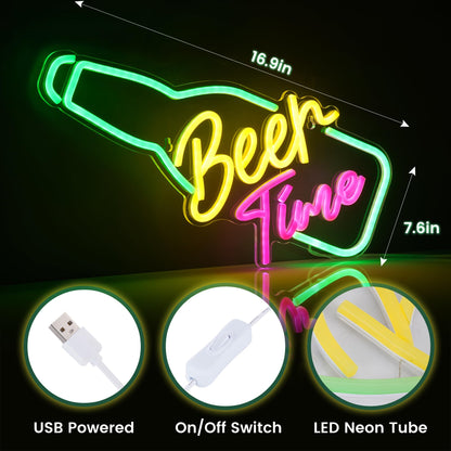 Kavaas Its 5 O'clock Somewhere Neon Sign, Neon Bar Signs for Home Bar Decor, Man Cave Pub Party - Best Gifts for Husband, Father, Birthday, Christmas