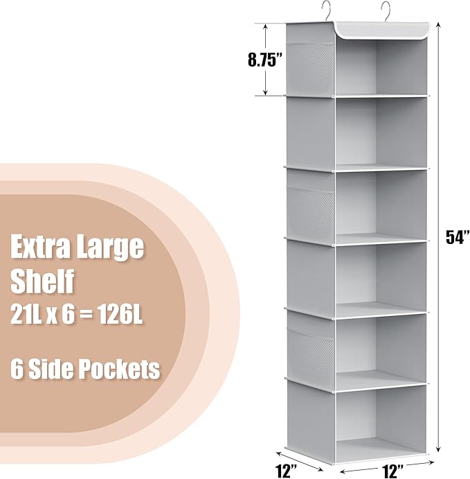 Simple Houseware 6 Shelf Hanging Closet Organizer
