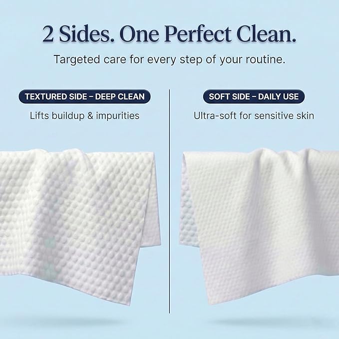VÊVAPL® - VEVAPL Clean Facial Towels XL – 60 Towels | 100% Viscose, Disposable