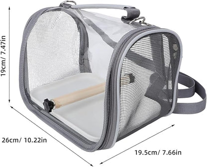 Portable Small Bird Travel Carrier Bag with Perch Lightweight Transport Cage for Parakeets Small Birds Outdoor Use