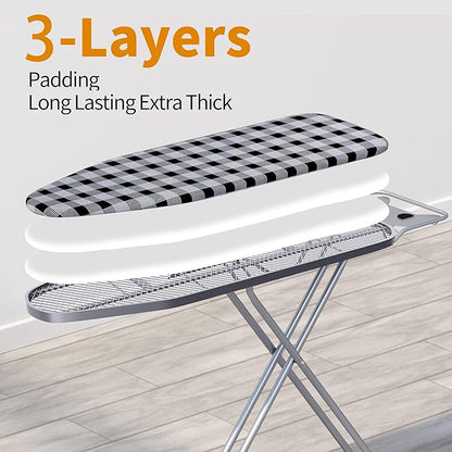 Ironing Board 13" X 43" W/Extra Thick Heavy Duty Padded Cover, Height Adjustable