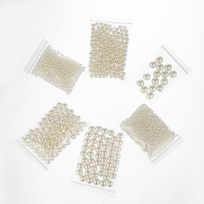 YoungJewl 1865 Pcs Pearls for Crafts,6 Sizes Mixed Ivory Fake Pearl Beads,Acrylic Pearls Bulk for Jewelry Making with Holes,Bracelet Necklace DIY,Vase Filler and Makeup Brush Case(4-14 mm)