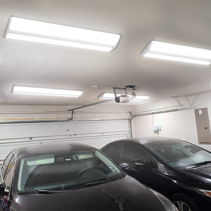 AntLux 72W 4FT LED Wraparound Office Light, Ultra Slim LED Garage Shop Lights Flush Mount, 8000 Lumens, 4000K, No Glare, 4 Foot Wrap Puff Ceiling Lighting Fixture, Fluorescent Tube Replacement, 4 Pack