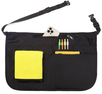 Bafelia Waterproof Server Apron for Women with 6 Pockets,Quickly Put on and Take off Waitress Apron,Work Apron for Bartender Barista (1, Black)
