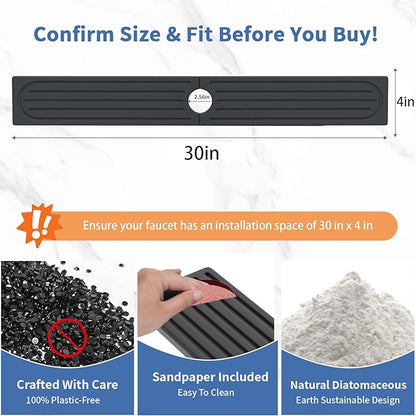 Fast Drying Kitchen Sink Splash Guard, Durable Stone Kitchen Faucet Mat