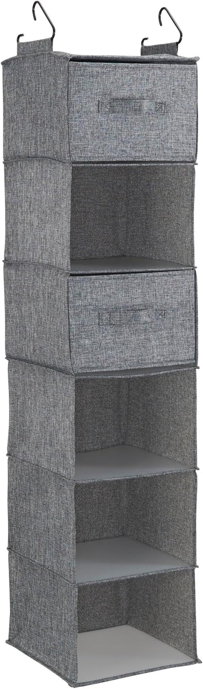 Household Essentials 6 Shelf Hanging Closet Organizer, Hanging Closet Shelf