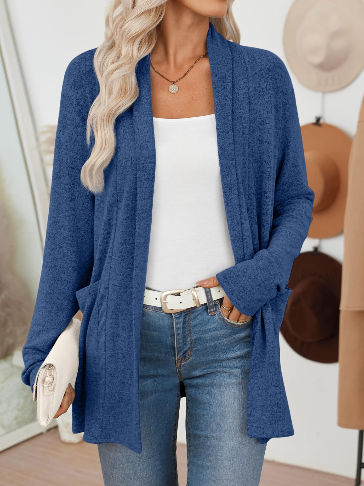 LILLUSORY Cardigan Sweaters for Women Lightweight Open Front Cardigans Casual Loose 2025 Fall Sweater with Pockets